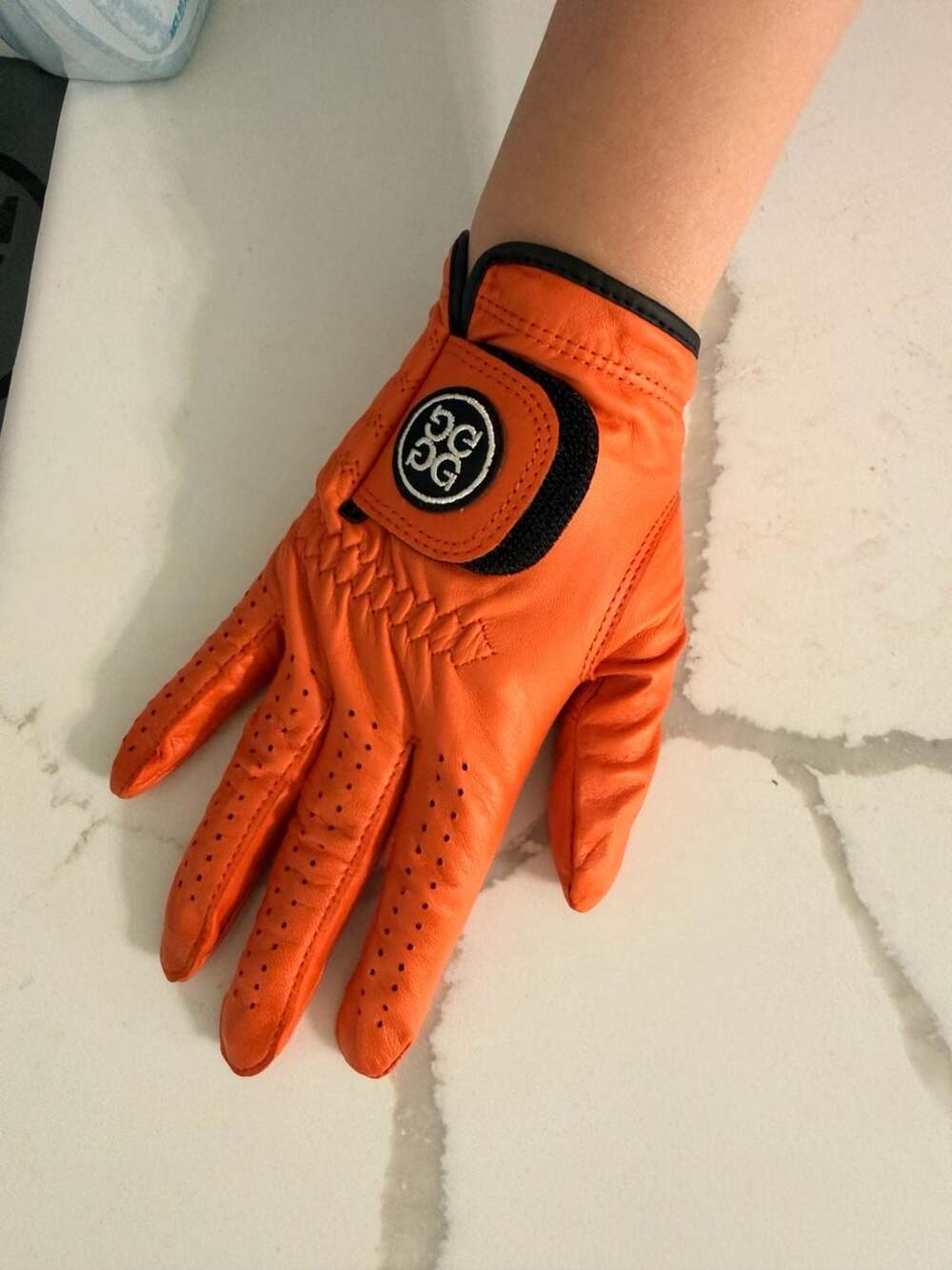 G/FORE Junior Golf Glove Right Hand Orange AA Cabretta Leather Kids Large NIP